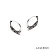 Silver 925 Earring Hoops with design 1,4x14mm
