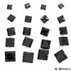 Σκουλαρίκια Ατσάλινα  Μονόπετρα Τετράγωνα 4 - 8mm, Μαύρο