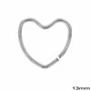 Σκουλαρίκι Ατσάλινο Μύτης  Καρδιά 13mm