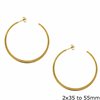 Stainless Steel Earring Hoops 2x35-55mm