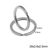 Stainless Steel Split Ring Flat Wire 28x2.8x2.3mm 