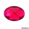 Plastic Faceted Oval Sew-on Stone 30x40mm