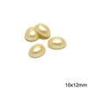 Plastic Oval Pearl Stone A 10x12mm, Light Beige