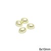 Plastic Oval Pearl Stone B 8x10mm , Light Beige