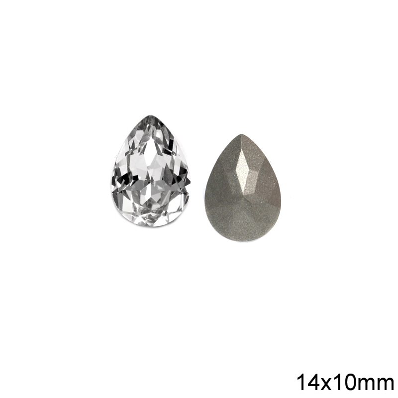 Pearshape Rhinestone 14x10mm, Crystal