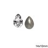 Pearshape Rhinestone 14x10mm, Crystal