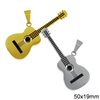 Stainless Steel Pendant Guitar 50x19mm