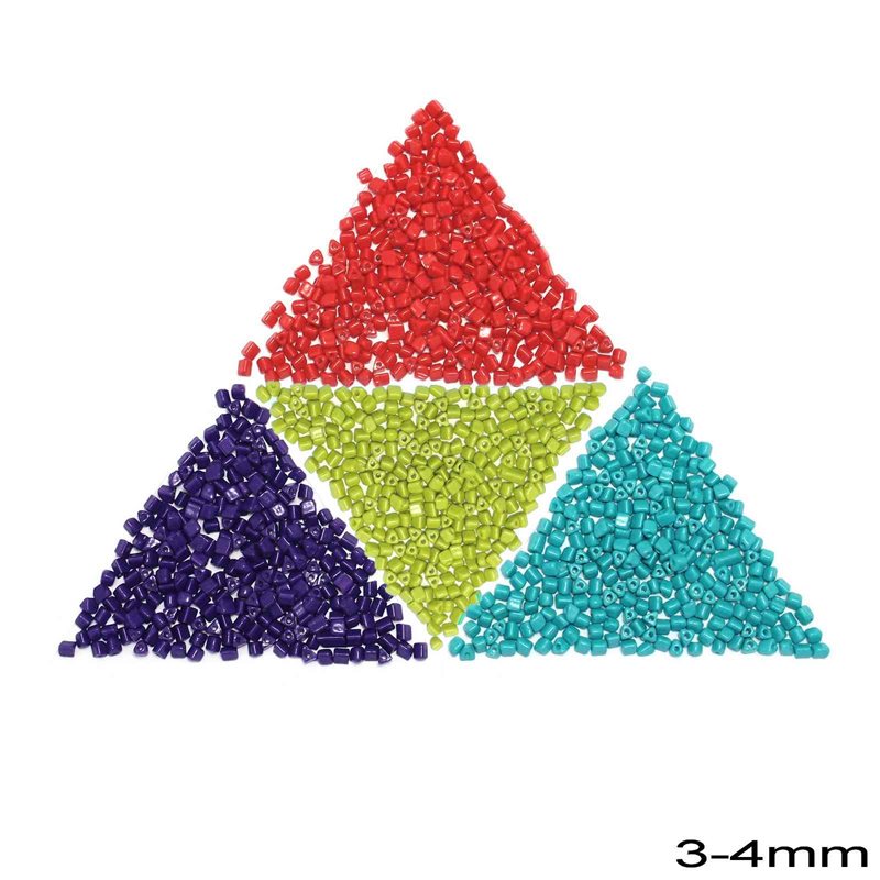 Χανδράκι Γυάλινο Ροκάι Σωληνάκι Τρίγωνο 3-4mm