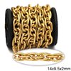 Aluminium Twisted Oval Link Chain Embossed 14x9.5x2mm, Gold color