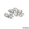Plastic Sew-on Pearshape Stone 7x12mm