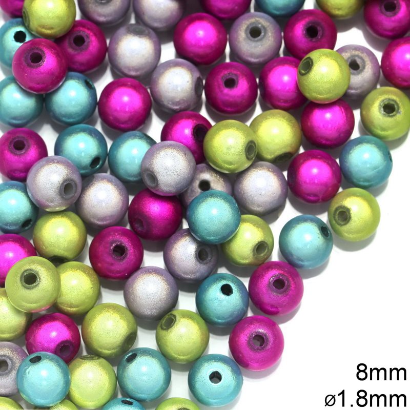 Plastic Illusion Miracle Round Beads 8mm with 1.8mm hole