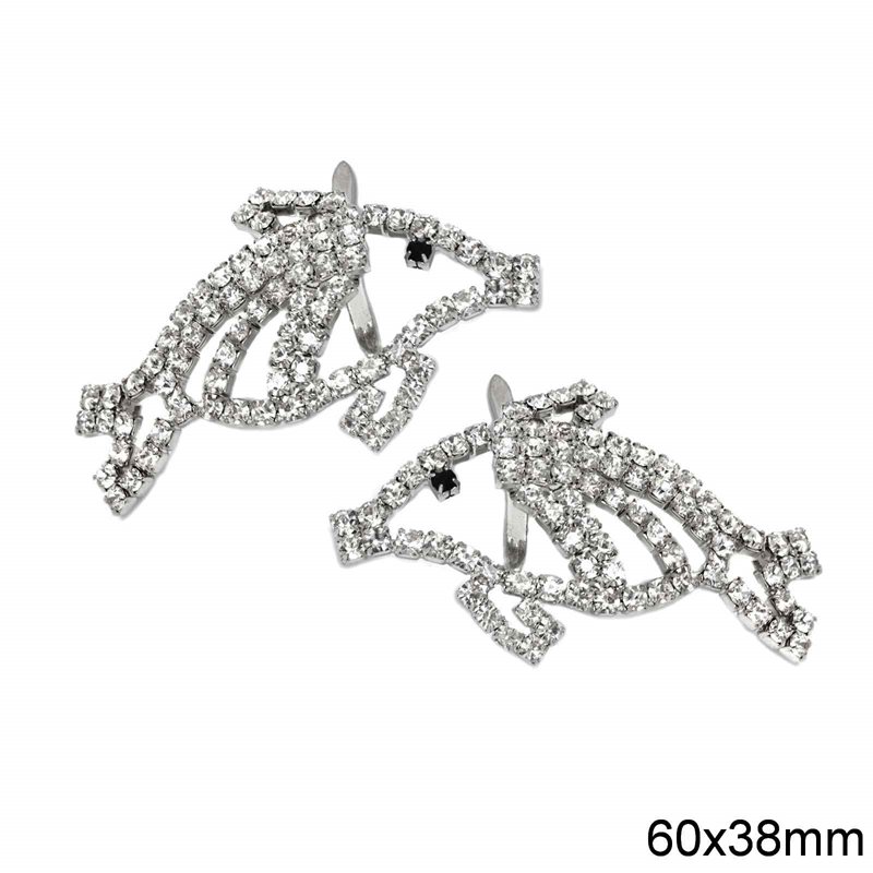 Dolphin Motif with Strass 60x38mm
