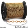 Brass Link Chain Flat Wire Soldered 2x1.7x0.4x0.3mm