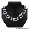 Aluminium Double Link Gourmette Chain 24.5x16.5x2.5mm, Silver plated color