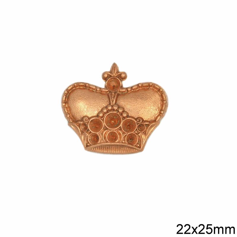 Brass Stamped Crown 22x25mm