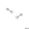 Silver 925  Earrings with Freshwater Pearl 6mm