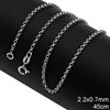 Silver 925 Rolo Chain Rhodium Plated 2.2x0.7mm