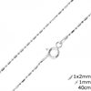 Silver 925  Bar Chain 1x2mm with Ball 1mm