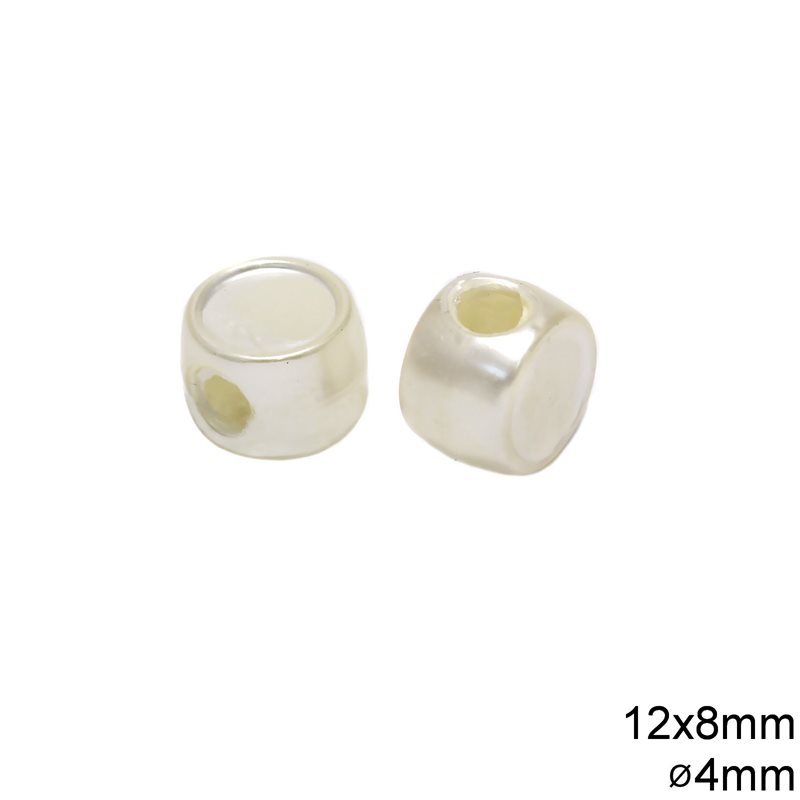 Plastic Pearl 12x8mm with 4mm Hole