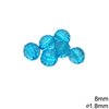 Plastic Round Faceted Bead 8mm with 1.3mm hole