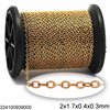 Brass Link Chain Flat Wire 2x1.7x0.4x0.3mm