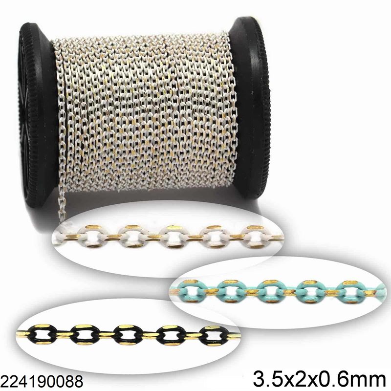 Brass Oval Diamond Cut Link Chain Soldered 3.5x2x0.6mm