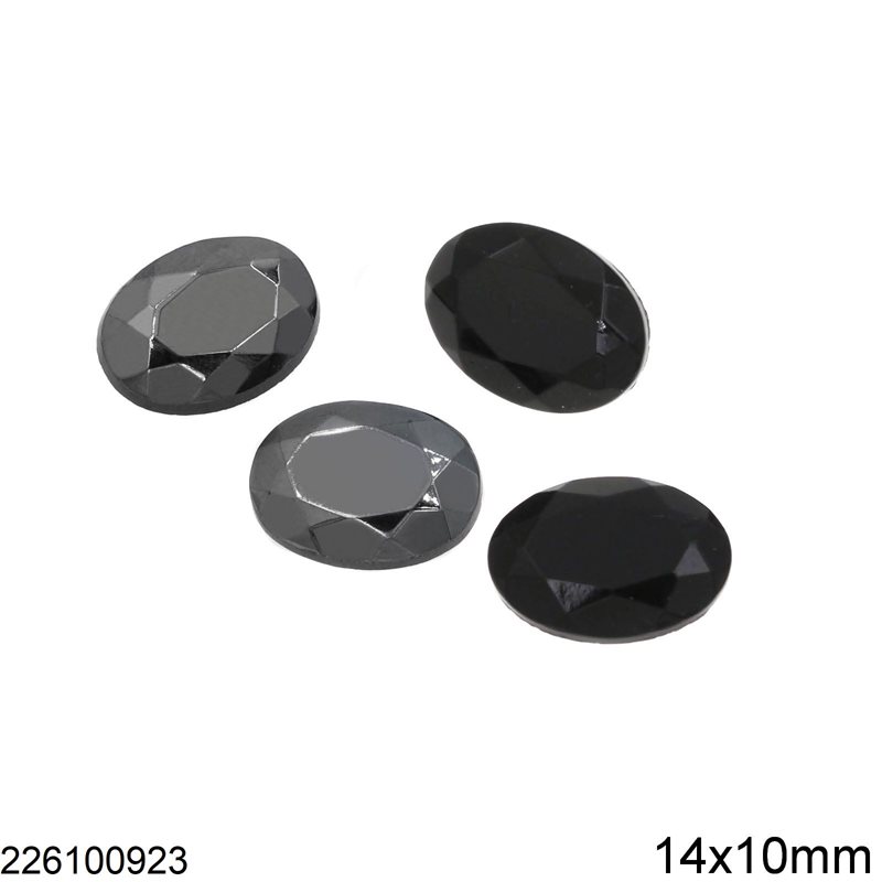 Glass Oval Faceted Stone 14x10mm