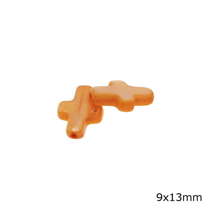 Mop-Shell Cross Bead 9x13mm