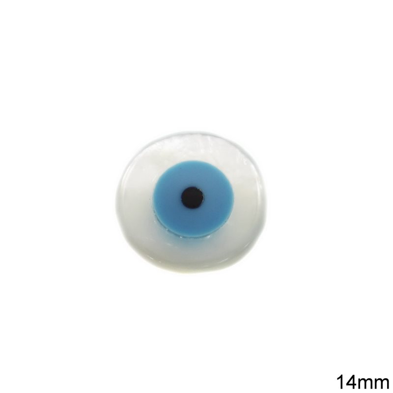 Mop-shell Stone Evil Eye 14mm, Not Drilled 