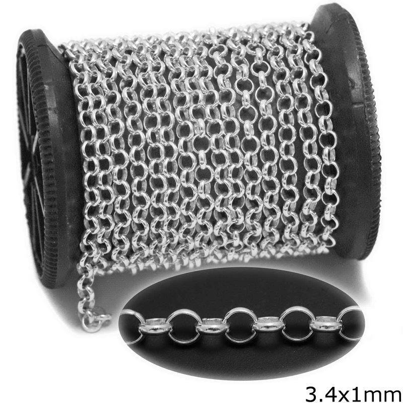 Αλυσίδα Ασημένια 925 Γιαννιώτικη 3,4x1mm 13γρ/μ