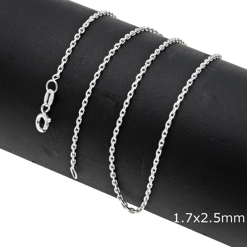 Silver 925  Handmade Diamond Cut Chain 1.7x2.5mm