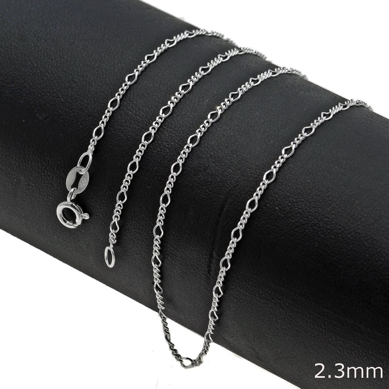 Silver 925  Figaro Chain  2.3mm