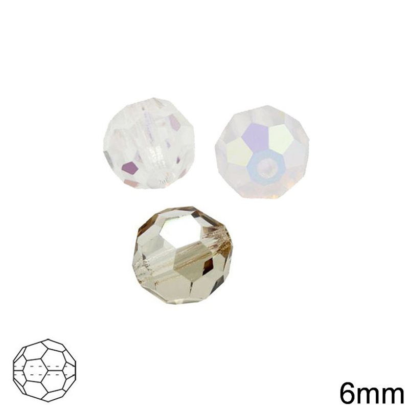 Χάνδρα ZE Regular Cut 6mm Crystal Coatings Preciosa 45119602