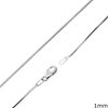 Silver 925 Square Snake Chain 1mm