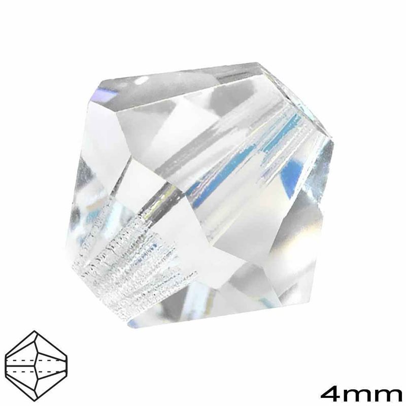 Machine cut bead Crystal 4mm