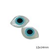Mop-shell Navette Stone with Evil Eye 12x14mm, Not Drilled