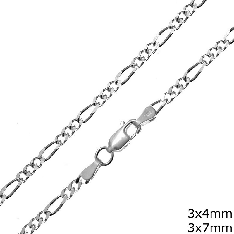 Silver 925 Figaro Chain 3mm 10gr/piece