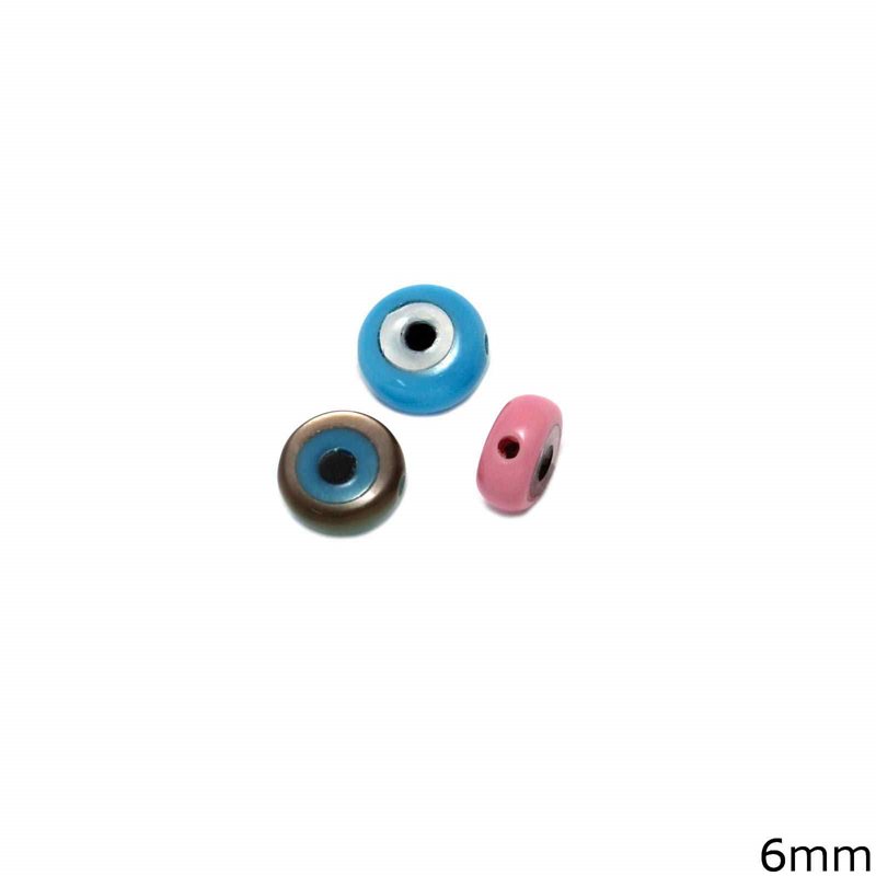 Mop-shell bead with evil eye 6mm