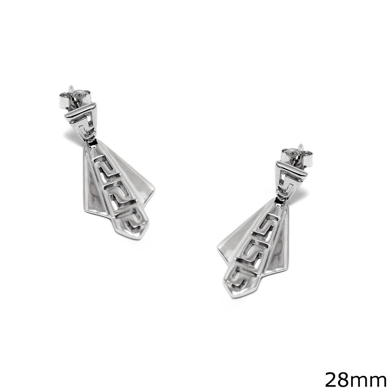 Silver 925 Earrings Meander 28mm