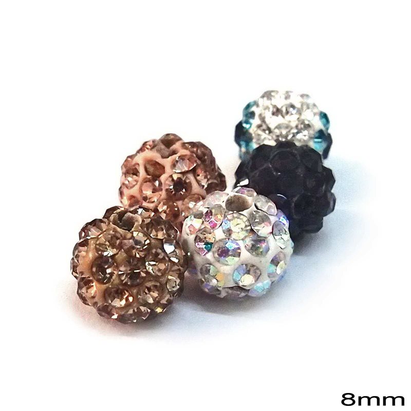 Shamballa Beads with Rhinestone 8mm