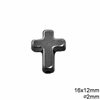 Plastic Bead Cross 16x12mm with 2mm hole