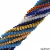 Faceted Rondelle Crystal Beads 1x2mm