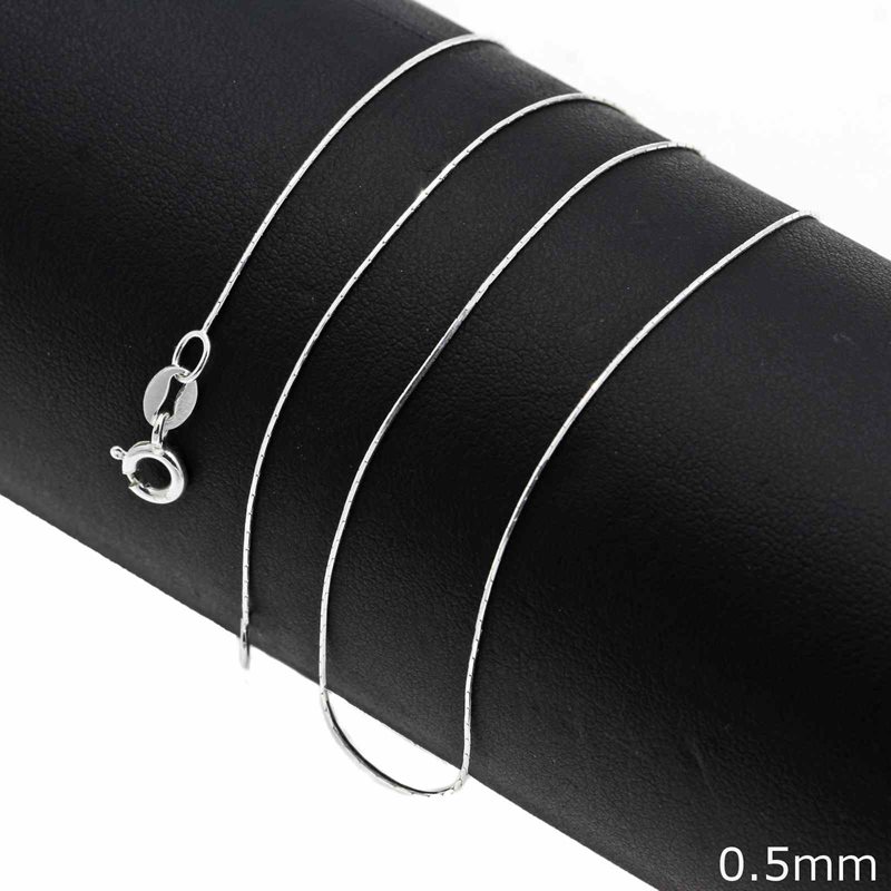 Silver 925  Diamond Cut Cardano Chain 0.5mm