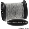 Silver 925  Twisted Curb Link Chain 0.2x1x1.6mm 1.6gr/m