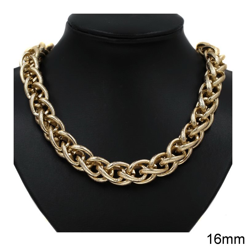 Aluminium Spiga Chain Textured 16mm, Gold color