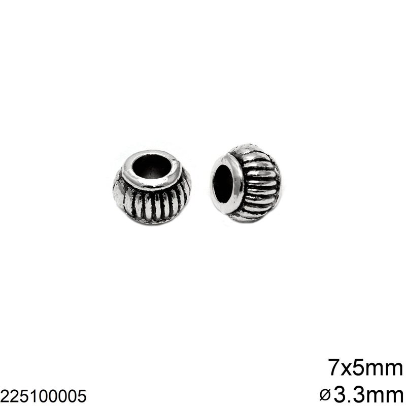 Casting Rondelle Bead 7x5mm with Hole 3.3mm