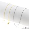 Silver 925 Oval Flat Link Chain 1x1.6mm