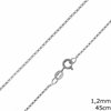 Silver 925  Oval Link Chain 1,2mm