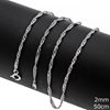 Silver 925  Singapore Chain Rhodium Plated 2mm