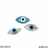 Shell Stone Evil Eye 4x8mm, Not Drilled 